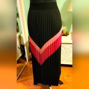 Pleated DKNY Floor Length Skirt